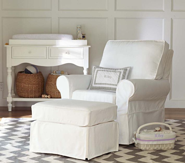 pottery barn swivel rocker