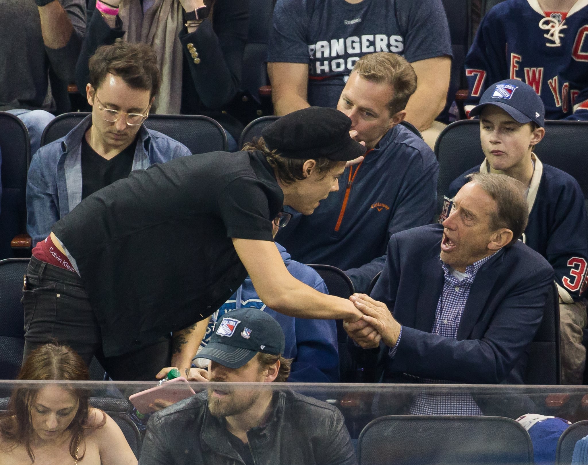 Harry Styles at New York Rangers Game 