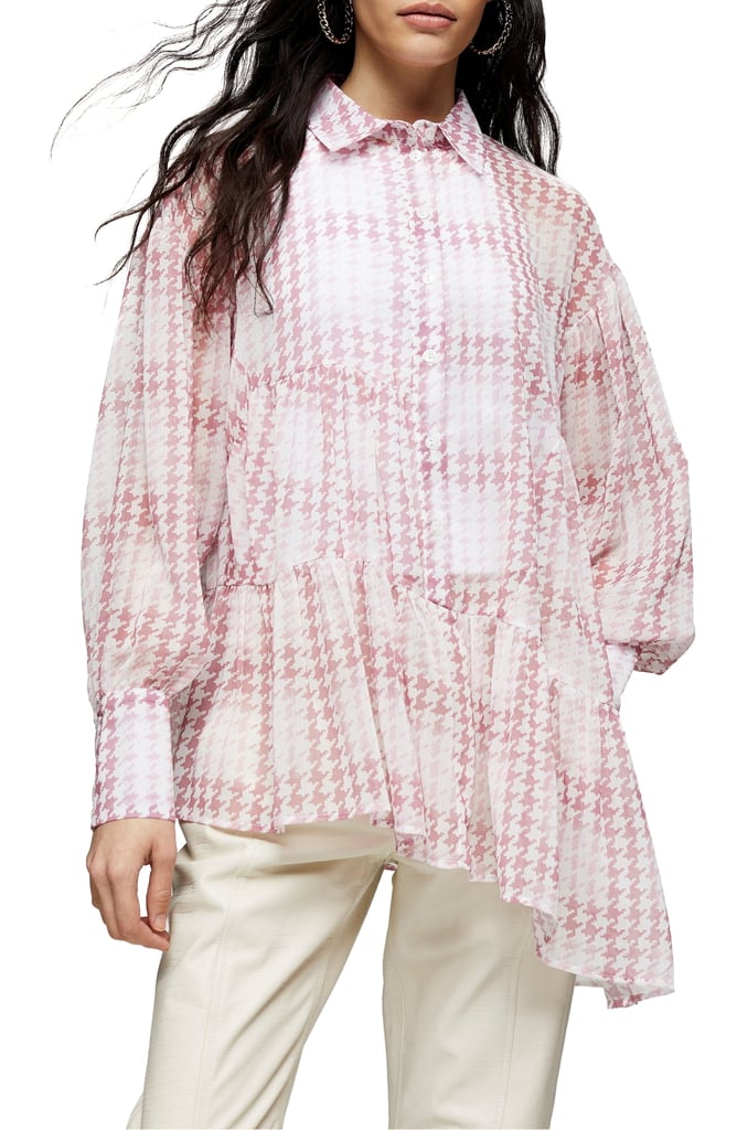 Topshop Check Tiered Shirt