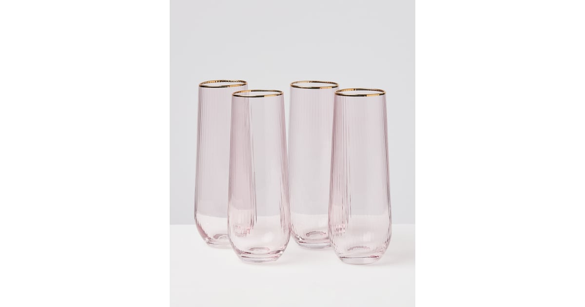 Rosado Pink Stemless Champagne Flutes Great Gifts For Food and Drink