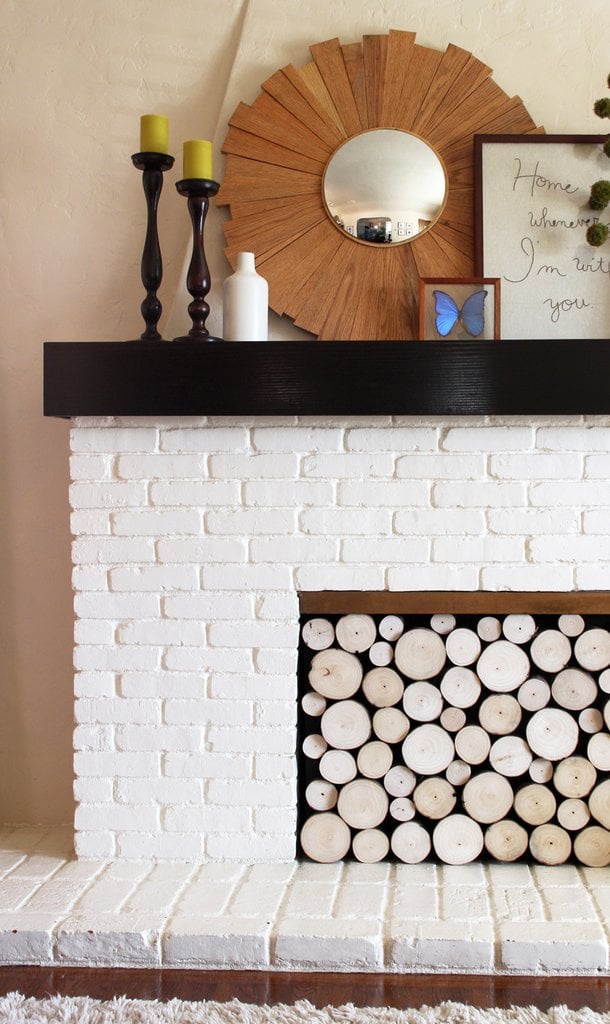 Faux-Log Fireplace Screen