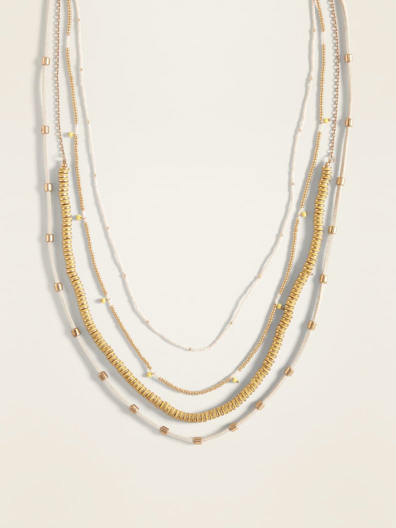 Old Navy Layered Multi-Bead Statement Necklace