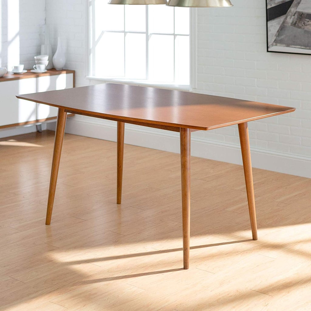 We Furniture 6 Person Mid Century Modern Wood Hairpin Table