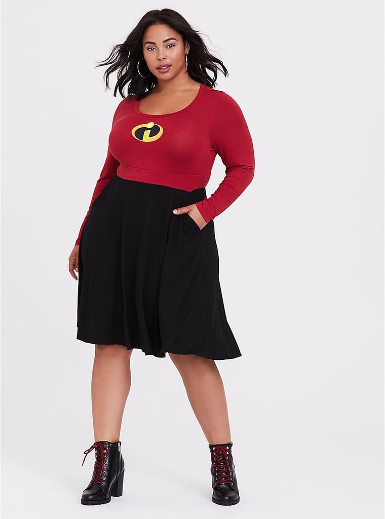 Disney Pixar The Incredibles Red & Black Skater Dress