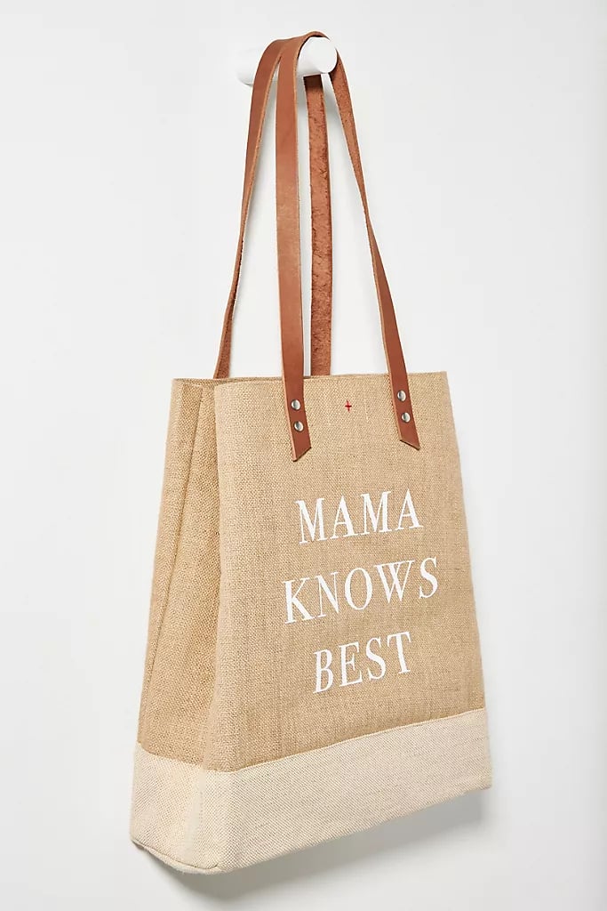 Mama Knows Best Jute Wine Tote