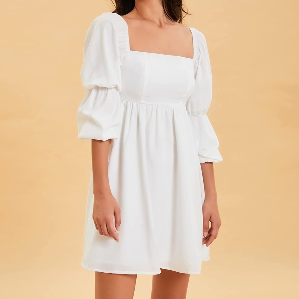 A Puff Sleeve Sundress: EXLURA Womens Square Neck Dress