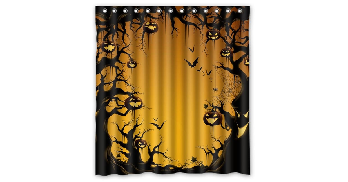 Halloween Pumkin Fabric Shower Curtain | Halloween Shower Curtains ...