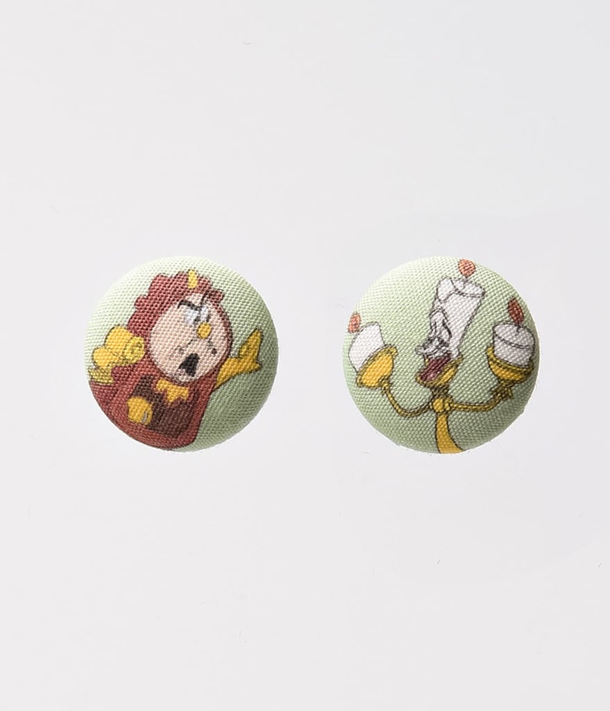 Light Green Clock & Candlestick Button Post Earrings ($12)