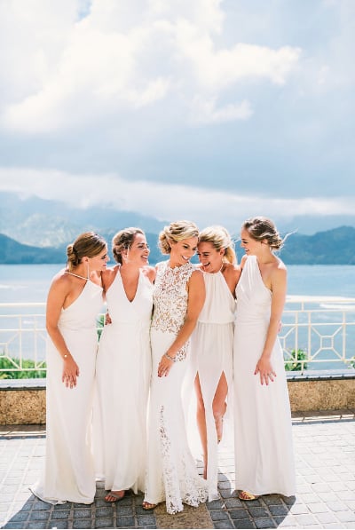 All-White Bridesmaid Dresses