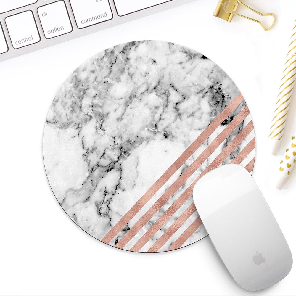 Marble and Rose Gold Mouse Pad