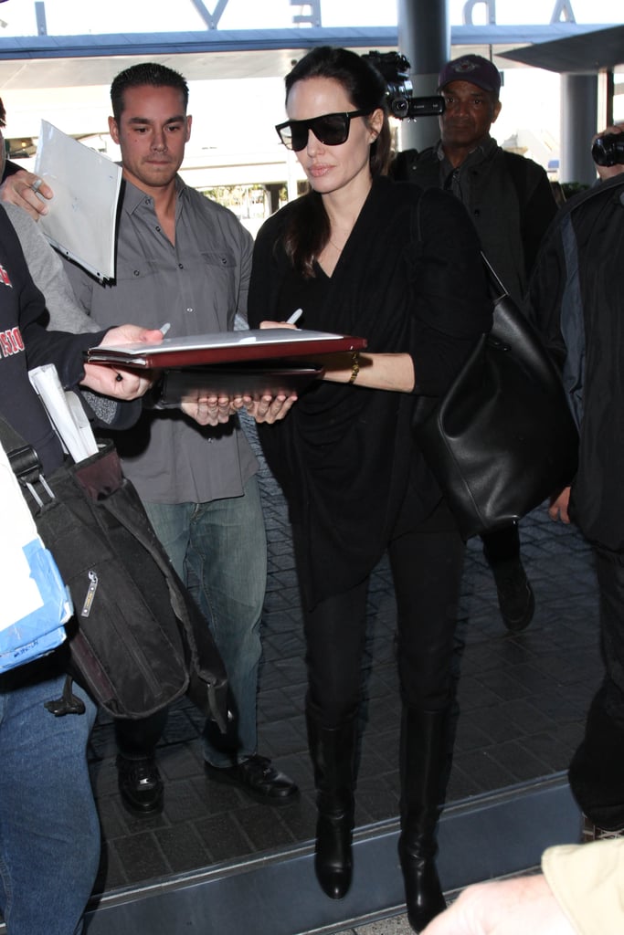 Angelina Jolie popped up at LAX on Saturday.