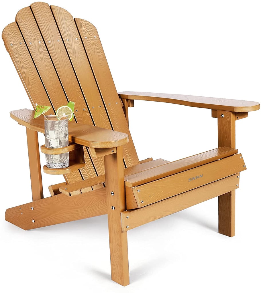 Adirondack Chair With Cup Holder: SNAN Weather Resistant Adirondack Chair with Cup Holder