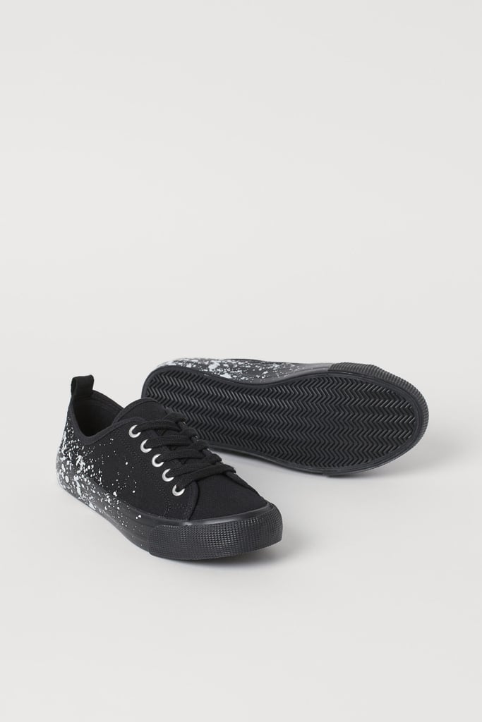 Edgy and Cool: H&M Black Splatter Canvas Sneakers