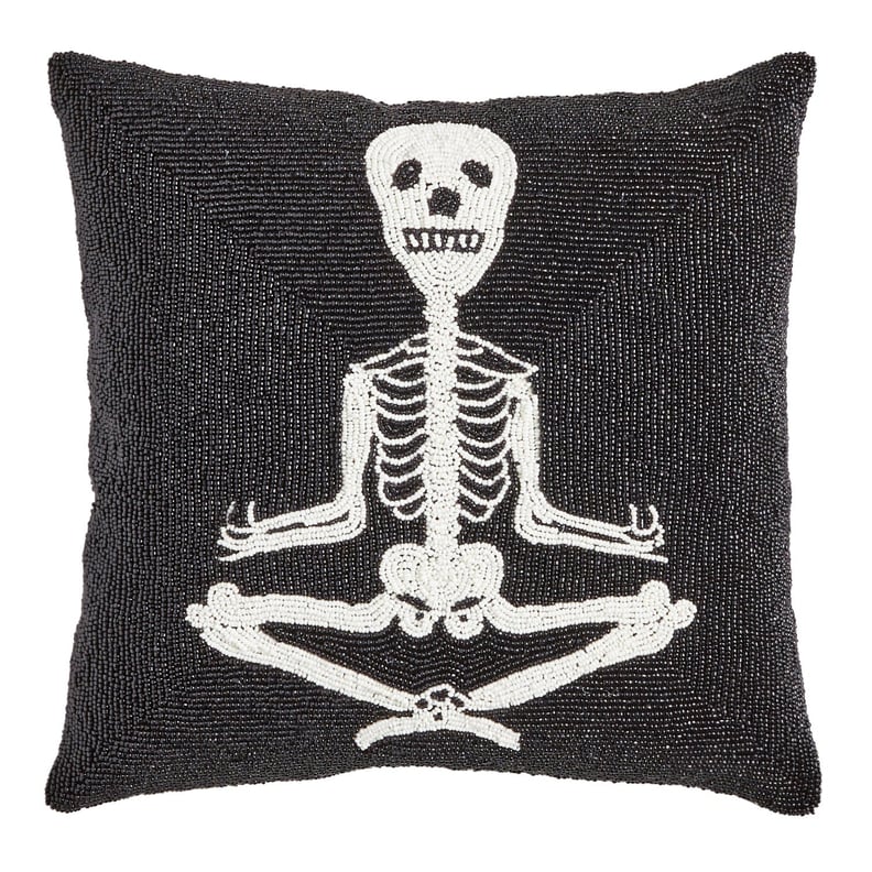 Beaded Yoga Skeletons Pillow