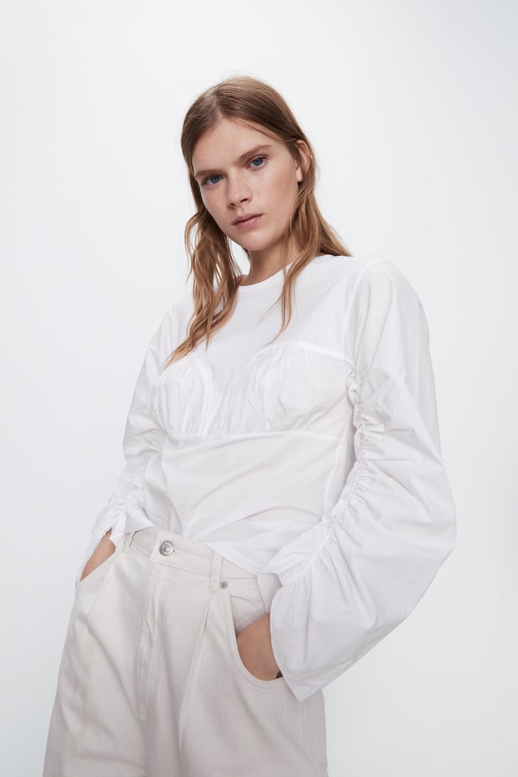zara long sleeves ruched