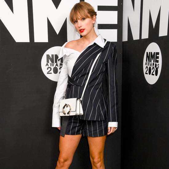 Taylor Swift's Monse Pinstripe Short Suit at the NME Awards