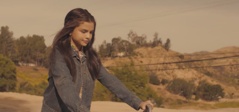 Selena's First Look as a High School Student Is a Printed Collared Shirt and Denim Jacket