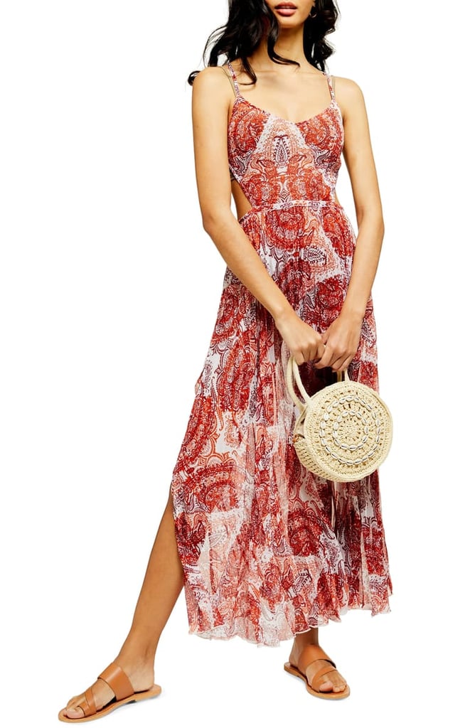 Topshop Paisley Print Cover-Up Chiffon Maxi Dress