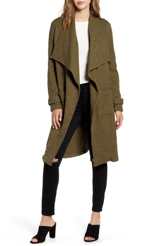 BB Dakota Revolution Drapey Bouclé Trench Coat