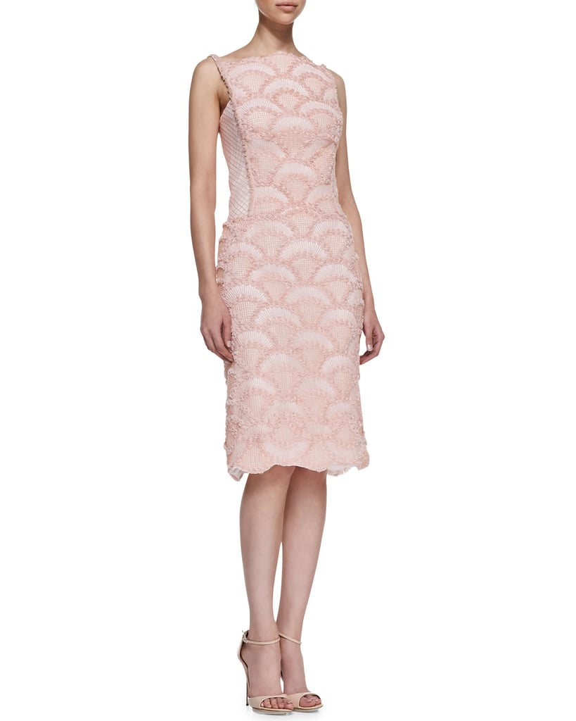 Tadashi Shoji sleeveless light-pink lace dress ($368)