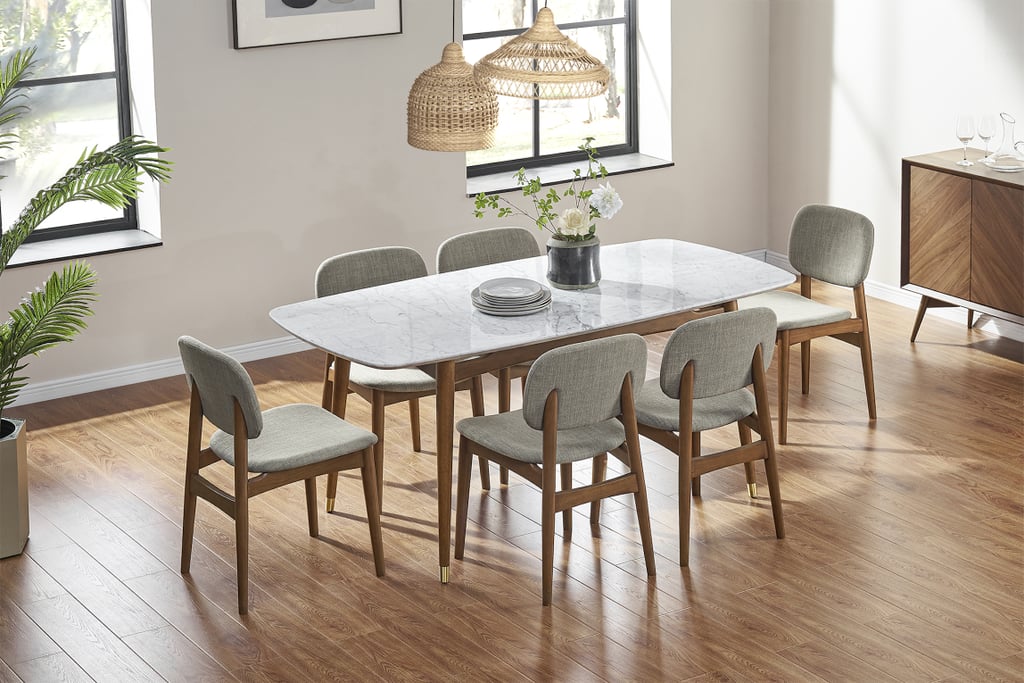 My Exact Table: Castlery Kelsey Marble Dining Table in Walnut Stain