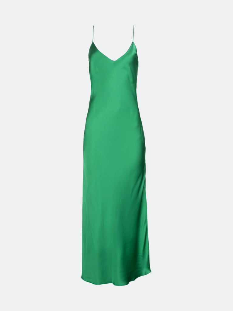 Dannijo Emerald Long Silk Slip Dress ($295)