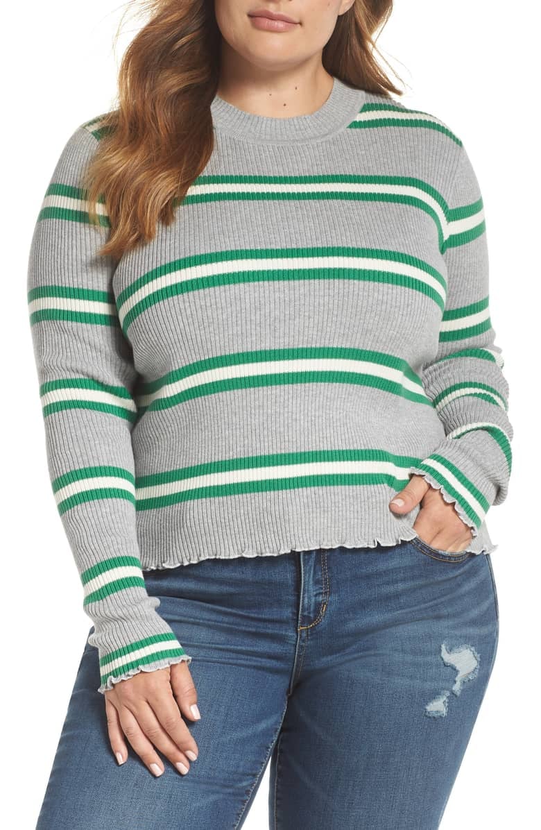 BP. Lettuce Edge Stripe Sweater