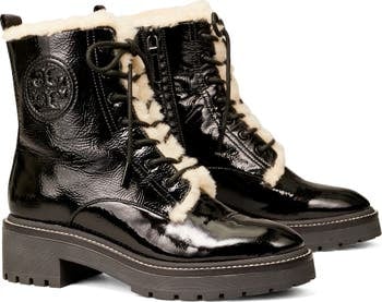 For a Modern, Military Style: Tory Burch Miller Genuine Shearling Trim Boots  | 15 Pairs of Boots So Chic and Wearable, You'll Find Yourself Rocking Them  Year-Round | POPSUGAR Fashion Photo 11