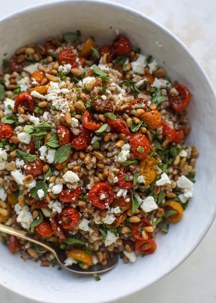 Tomato Farro Breakfast Salad With Egg