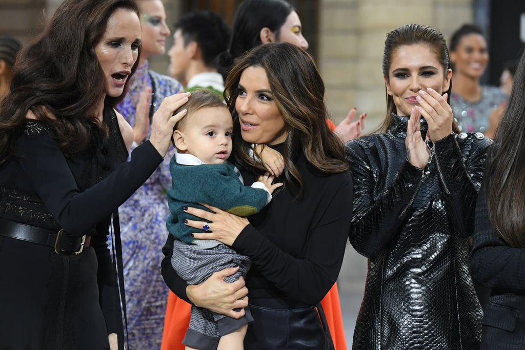 Eva Longoria Brought Her Son Santiago to Paris Fashion Week