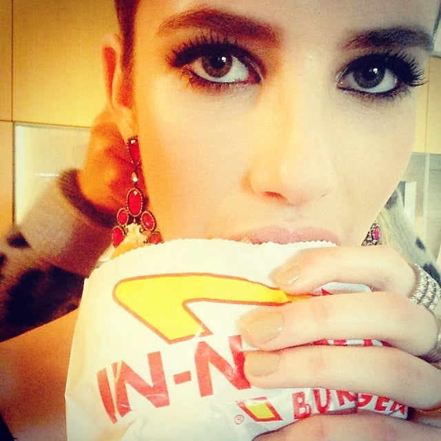 Emma Roberts grabbed a burger before the show.
Source: Instagram user emmaroberts6