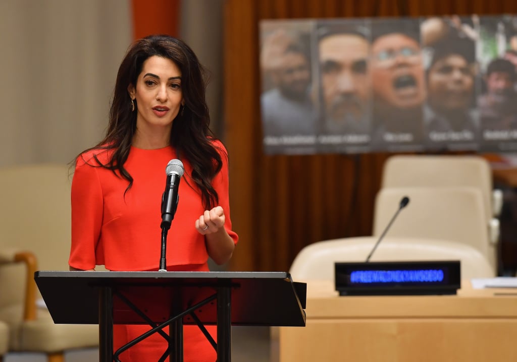 Amal Clooney Red Dress September 2018
