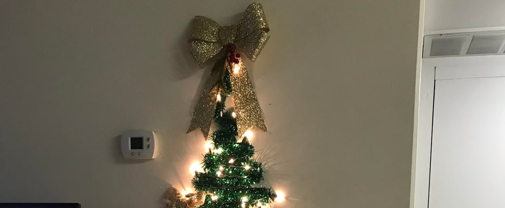 Mom's Wall Christmas Tree Hack For Small Spaces