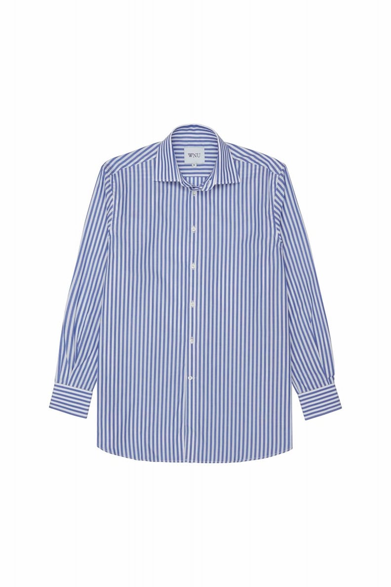 Shop Meghan's Exact WNU Blue Striped Shirt