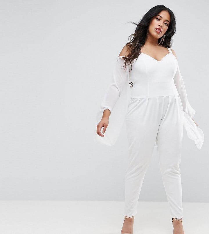 Club L Plus Angel Sleeve Sweetheart Neck Jumpsuit