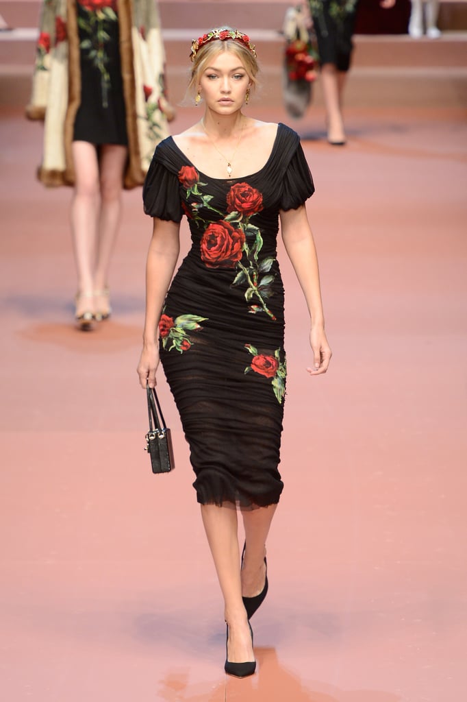 At Dolce & Gabbana, Gigi Donned a Crown of Roses