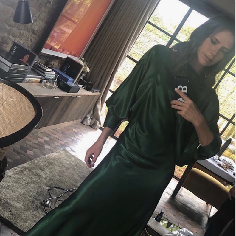 Victoria beckham green dress hot sale