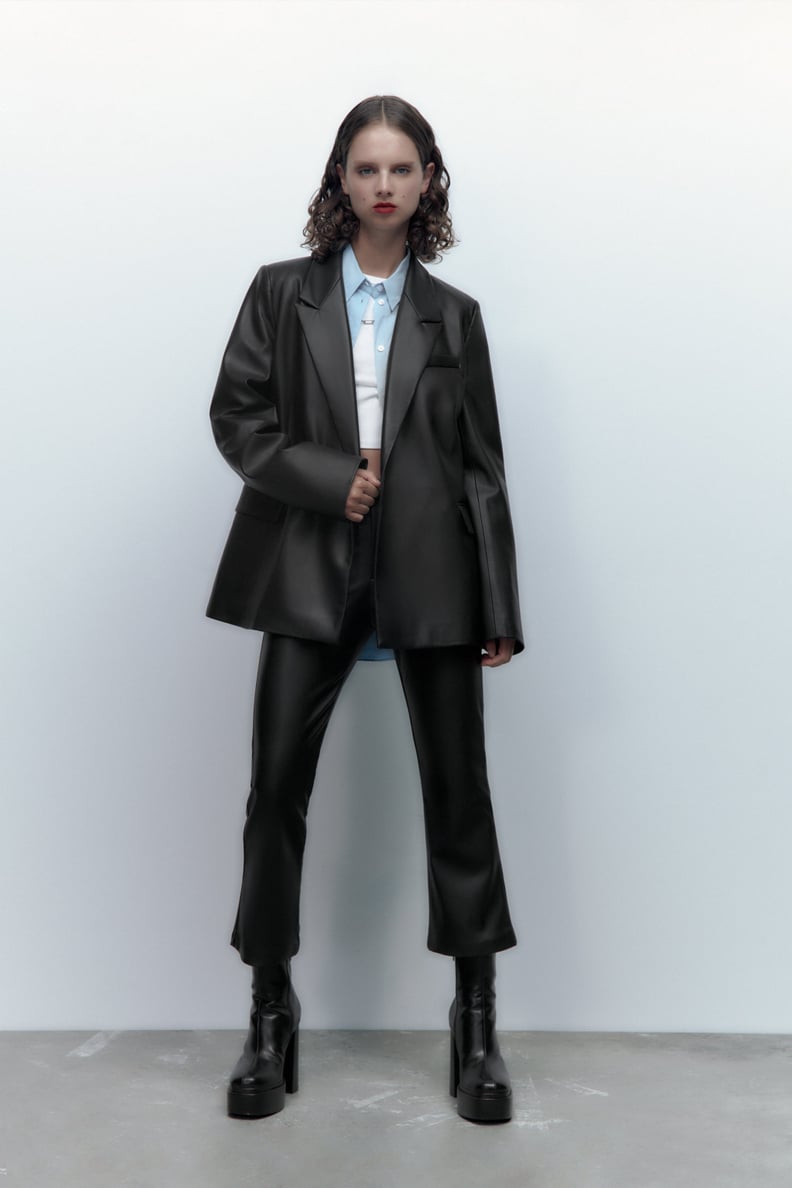 Best Gifts For Scorpio: Zara Faux Leather Menswear Style Blazer