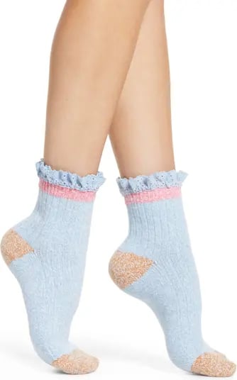 Sock it to Me: BP. Coloblock Marled Lace Cuff Ankle Socks