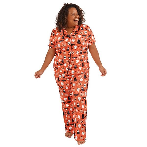 Munki Munki Women's Snoopy Halloween Pajama Set - Lounge Wear (Sizes S-2X)