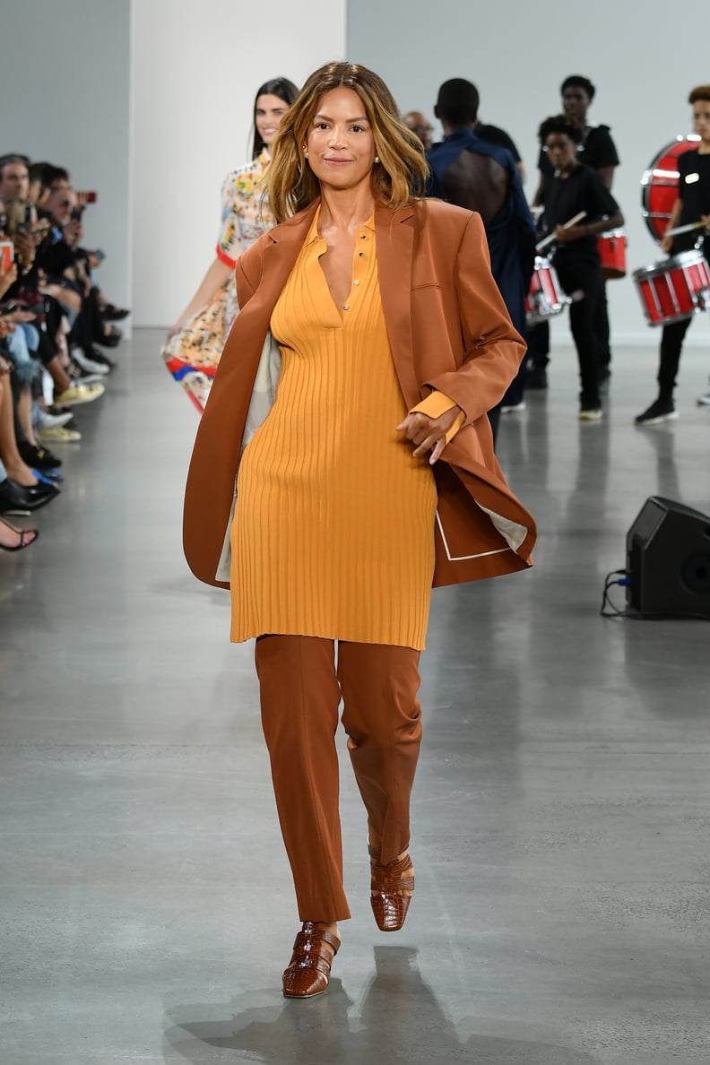 A Knit Dress Over Pants on the Deveaux Runway During New York Fashion Week