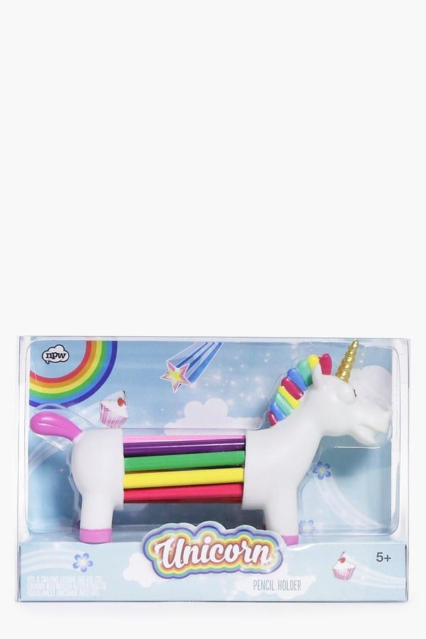 Boohoo Unicorn Rainbow Pencils With Holder ($14)