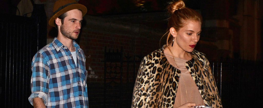 Sienna Miller in Leopard Topshop Coat