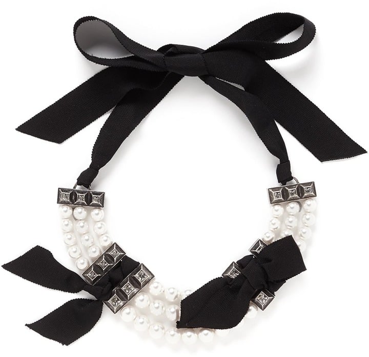 Lanvin Pearl Grosgrain Ribbon Choker Necklace ($1,520)