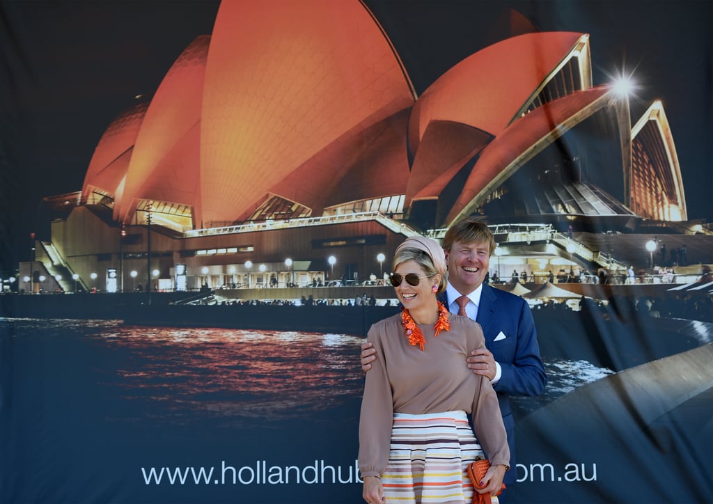 Queen Máxima and King Willem-Alexander pose for photos in Sydney, Australia.