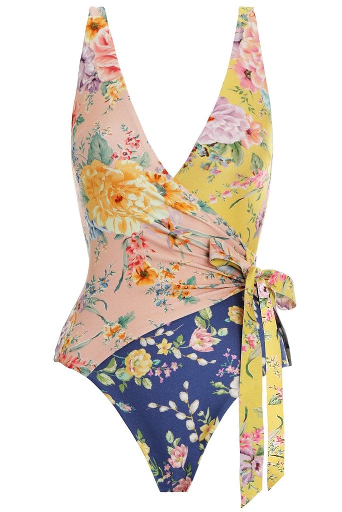 Zimmermann Zinnia Wrap Swimsuit in Spliced