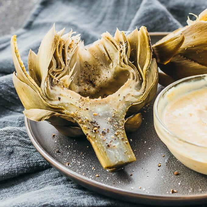 Artichokes With Spicy Garlic Mustard