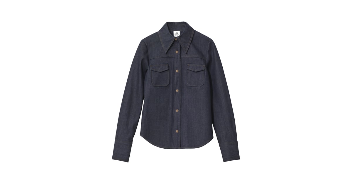 H&M Denim Shirt H&M Fall 2018 Studio Collection POPSUGAR Fashion