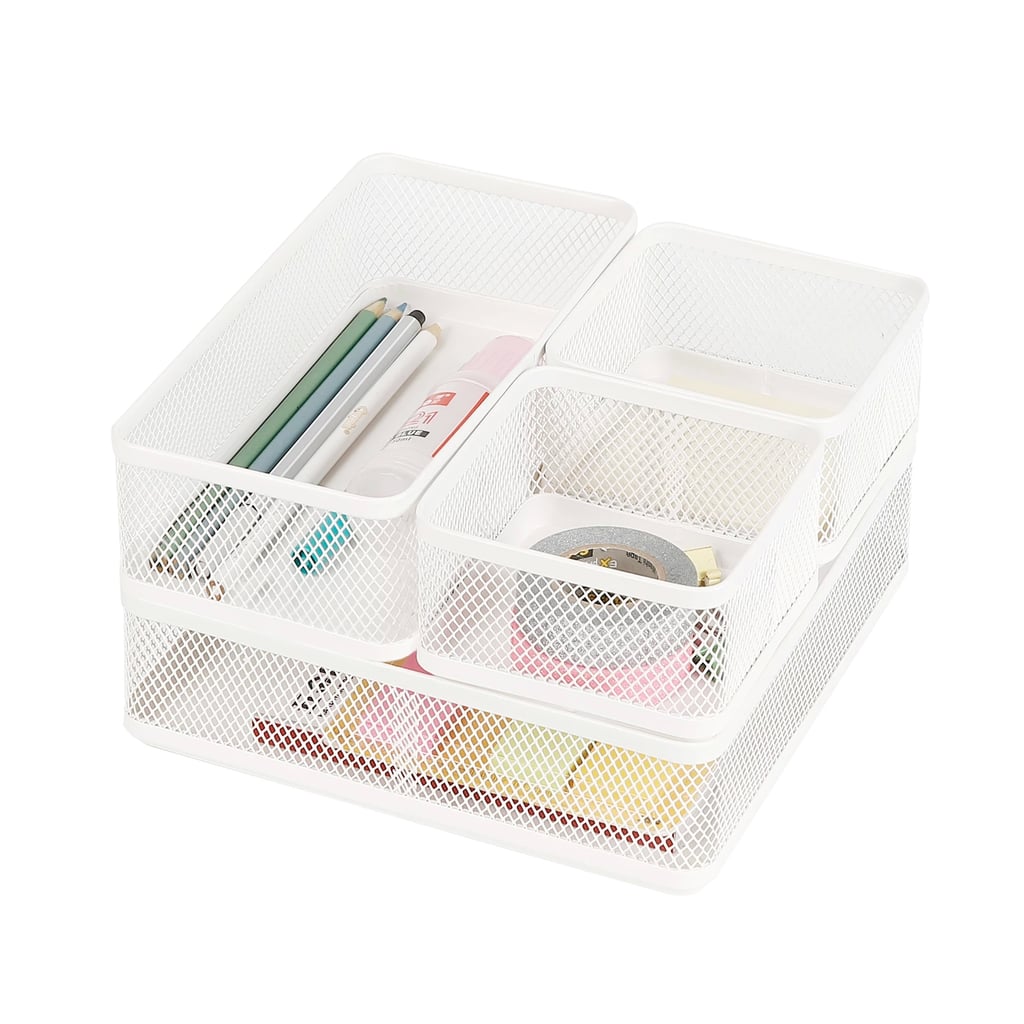 Mesh Desk Organiser in White