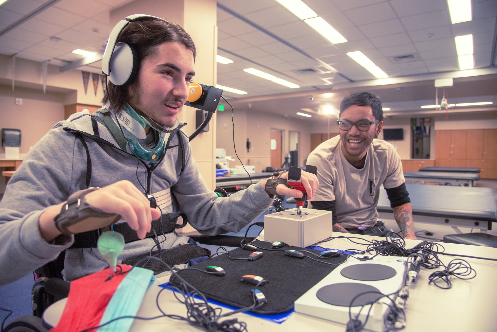 Microsoft Xbox Adaptive Controller at work.